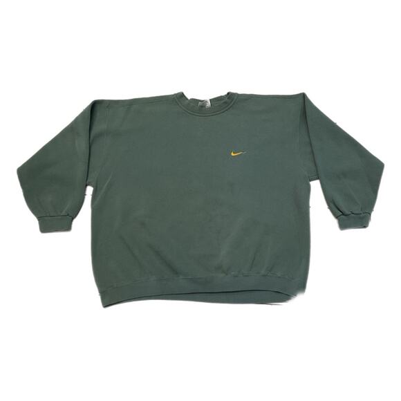 Vintage 90’s Nike Crewneck Faded Green Sweater - Picture 1 of 6